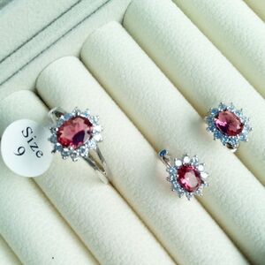 Elegant Pink and Silver Jewelry Set